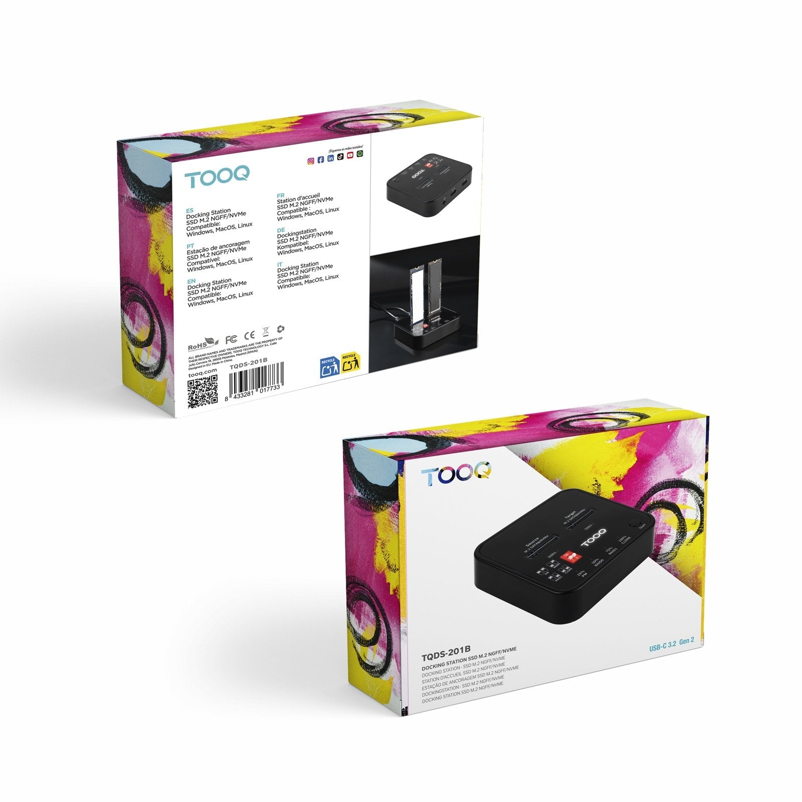Docking Station Para Ssd M2 Sata Nvme Tooq Tqds-201b