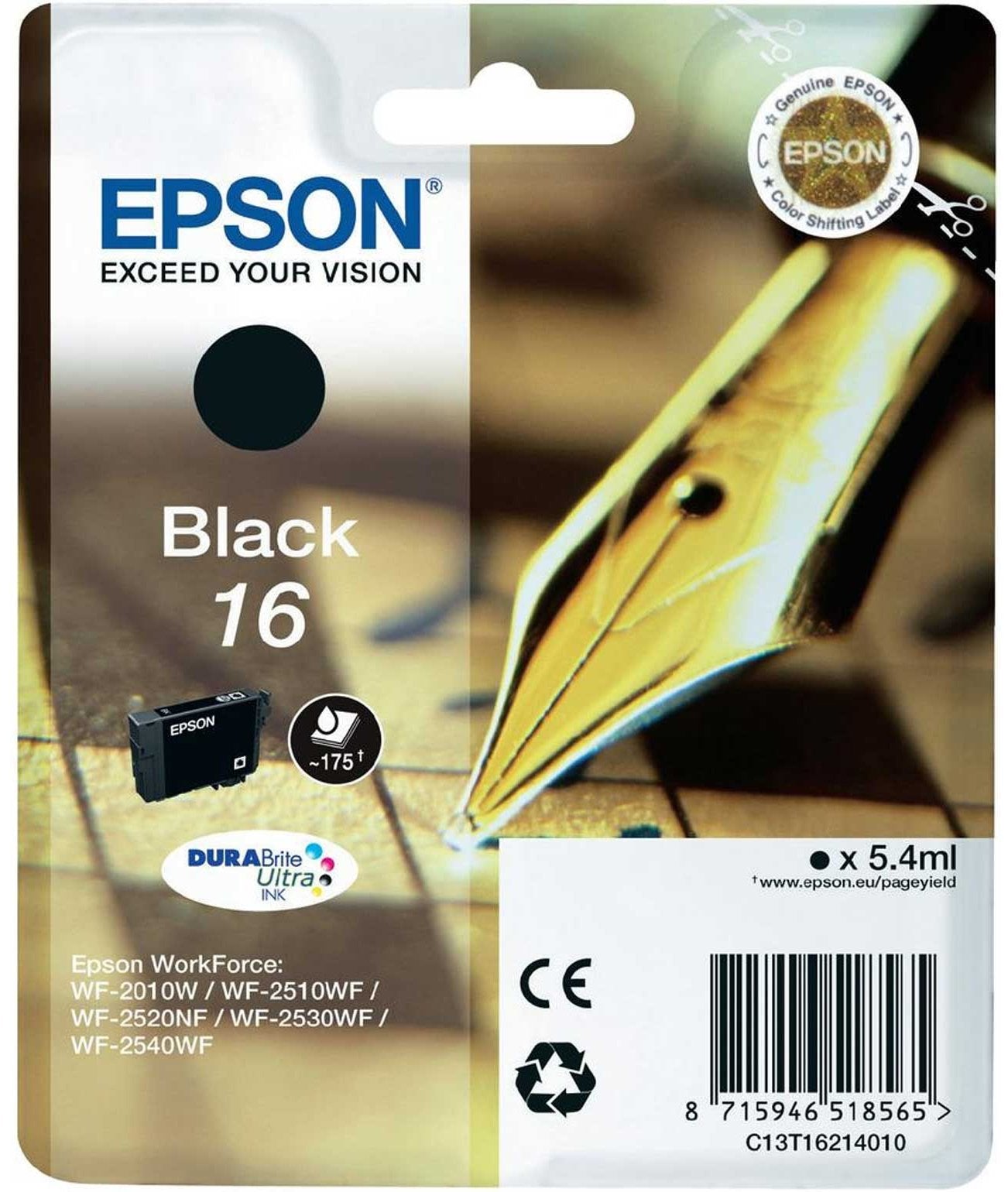 Epson Tinta Negro Durabrite Ultra Ink - Nº 16