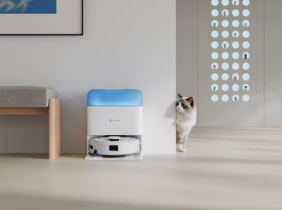 Ecovacs Deebot Mini 2 Vacuum Cleaner,Robot,Wet&Dry,Compact Design,White+Auto-Empty Station