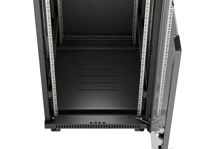 Lanberg Rack Cabinet 19" Free-Standing 24u 600x800 Flat Pack With Glass Door Lcd Negro V2