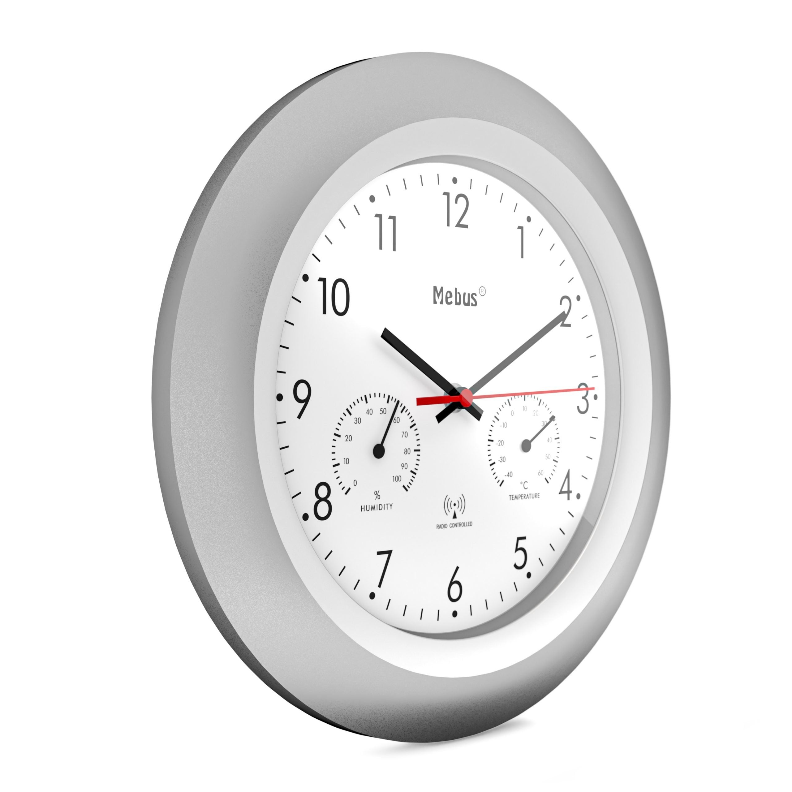 EAN 4007218194503 - Mebus 19450 reloj de mesa o pared Reloj digital Alrededor Plata, Blanco imagen 3