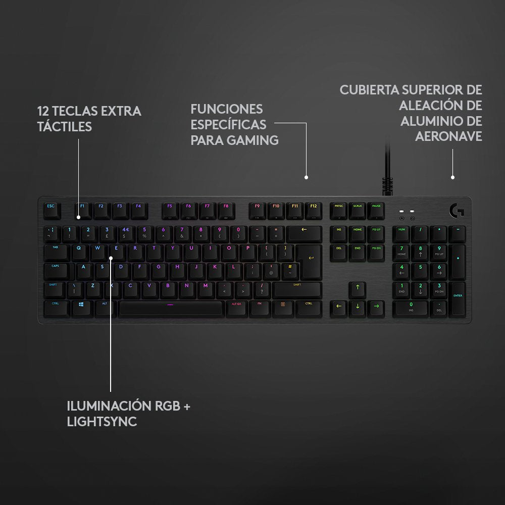 EAN 5099206086081 - Logitech G 920-009344 teclado Juego USB QWERTY Español Carbono imagen 9