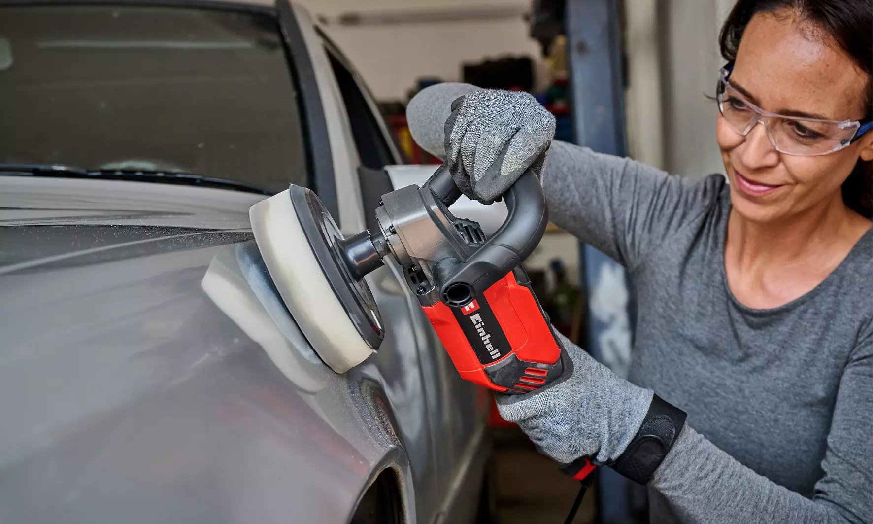 Einhell Poliermaschine Und Schleifmaschine Cc-Po 1100/150 Ce (Rojo/Negro, 1.100 Watt, Schleifscheibe Ø 150mm) 2093250