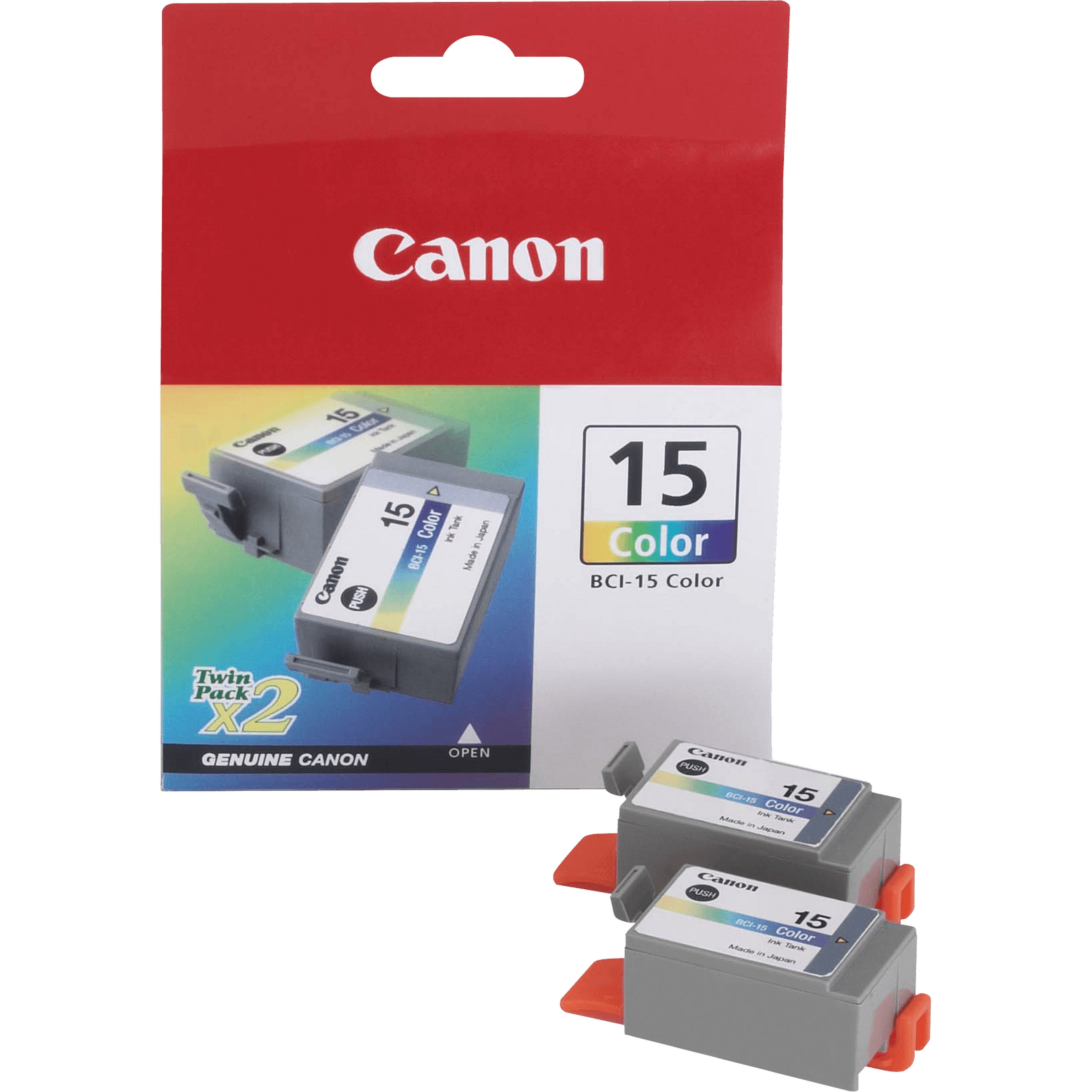 Tinta Original Canon Bci-15 Color Pack 2 Unidades Para I70, 80 Ink/Bci-15 Bj Cartridge Cmy