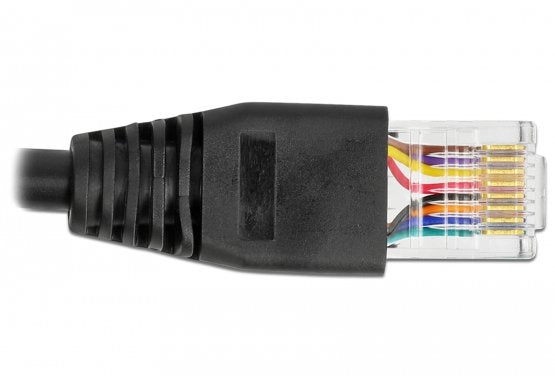Delock Serielles Anschlusscable Mit Ftdi Chipsatz, Usb 2.0 Typ-A Stecker Zu Rs-232 Rj45 Stecker 50 Cm Schwarz
