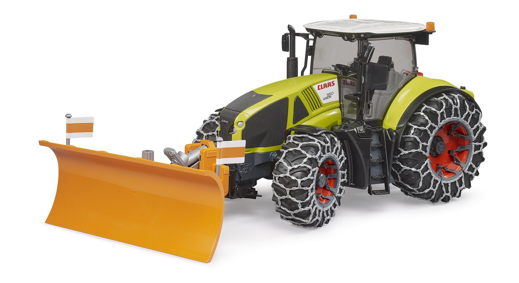EAN 4001702030186 - BRUDER Claas Axion 950 with Snow Chains and Plough Blade imagen 1
