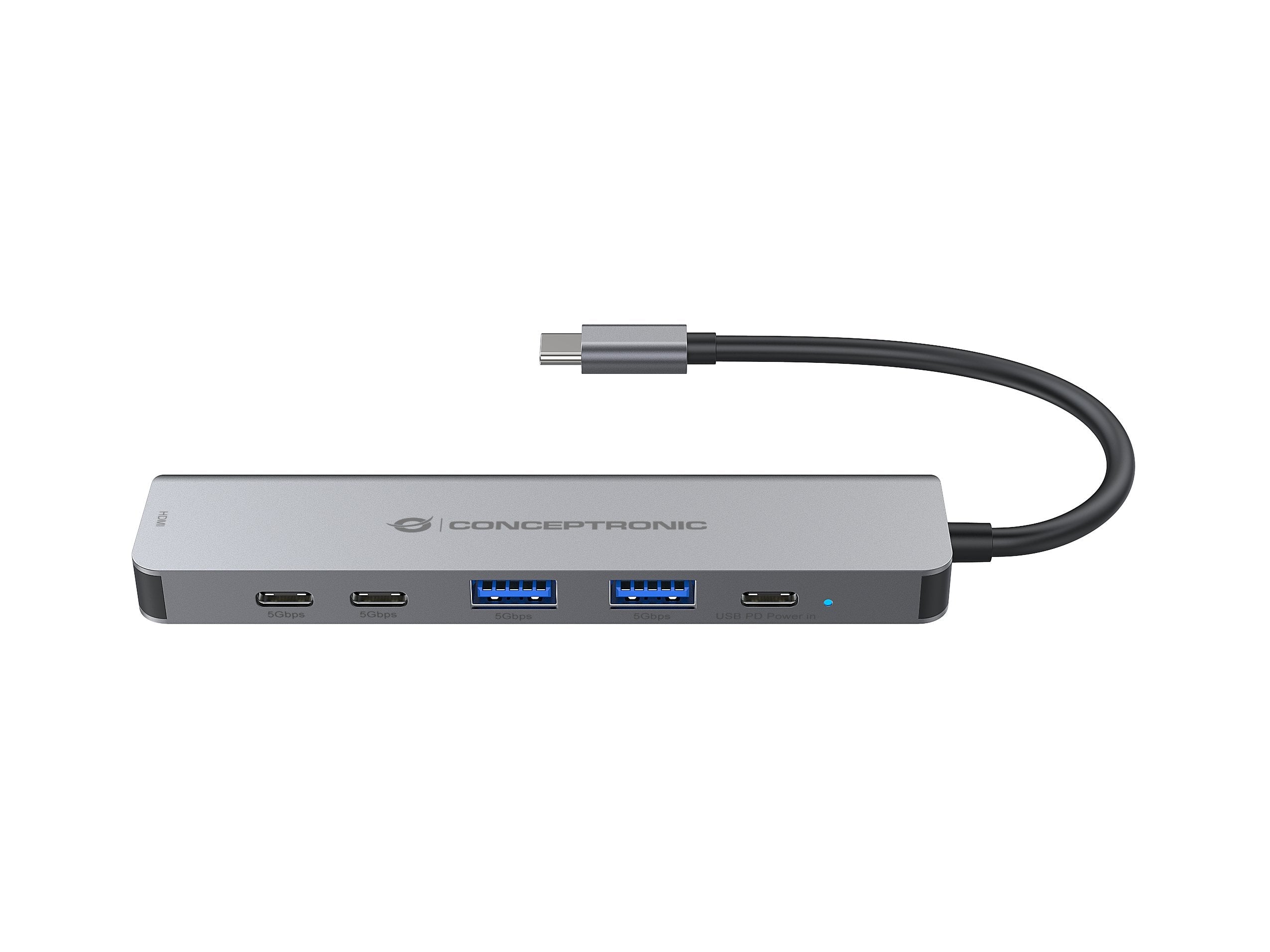 EAN 4015867241295 - Conceptronic DONN33G base para portátil y replicador de puertos Alámbrico USB 3.2 Gen 1 (3.1 Gen 1) Type- imagen 4