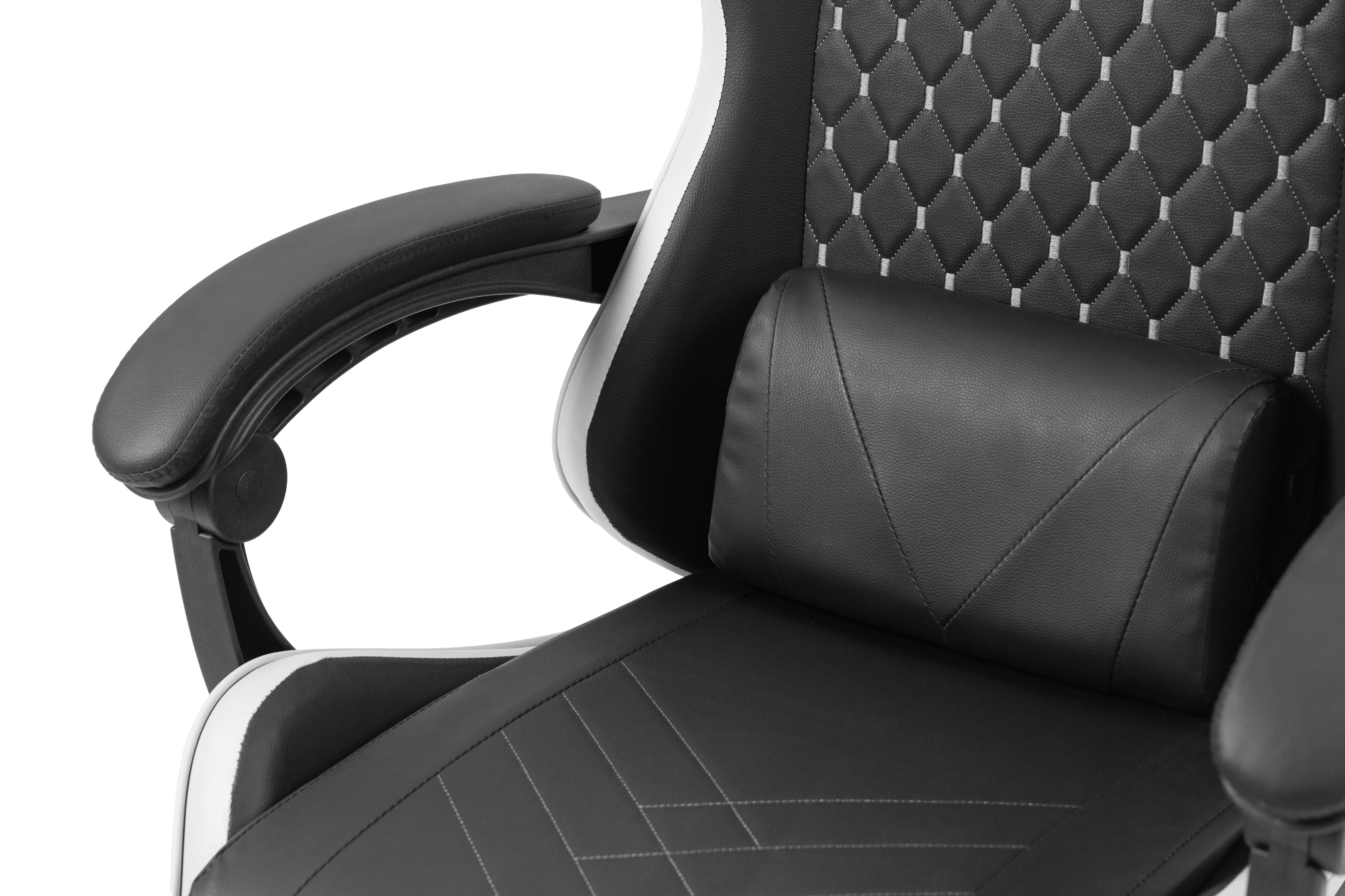 Silla Gamer Mars Gaming Mgcxbbl Negra Y Blanca Reclinable Reposabrazos Ajustable Reposapies Cojines