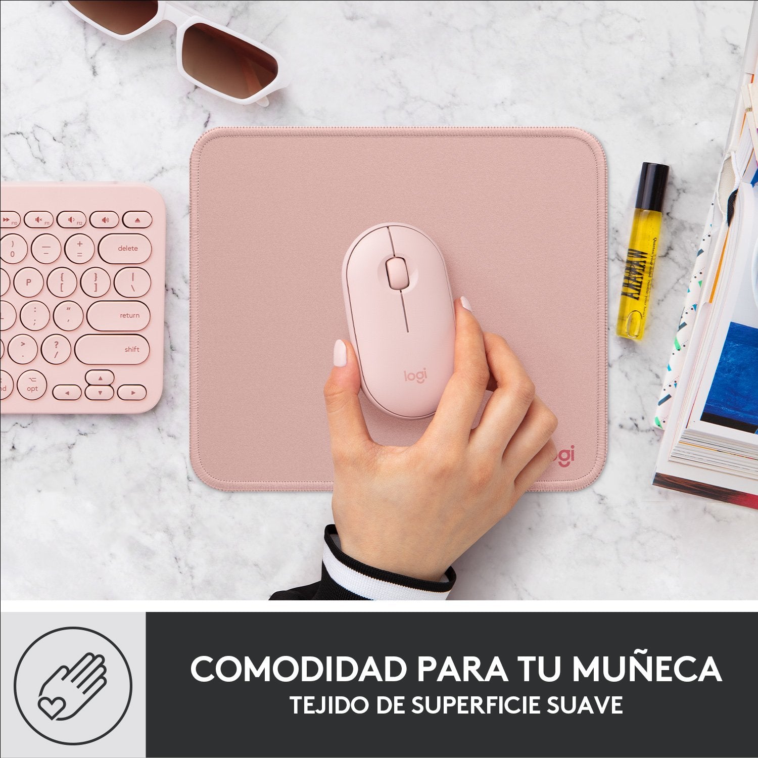 Alfombrilla Logitech Mouse Pad Darker Rose 956-000050