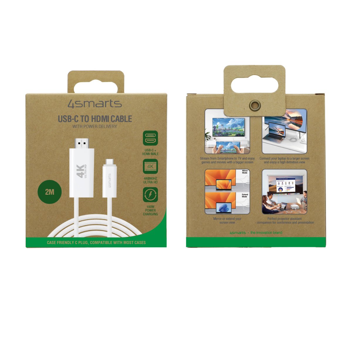 EAN 4252011907700 - 4smarts 540957 cable HDMI 2 m USB C HDMI tipo A (Estándar) Blanco imagen 5