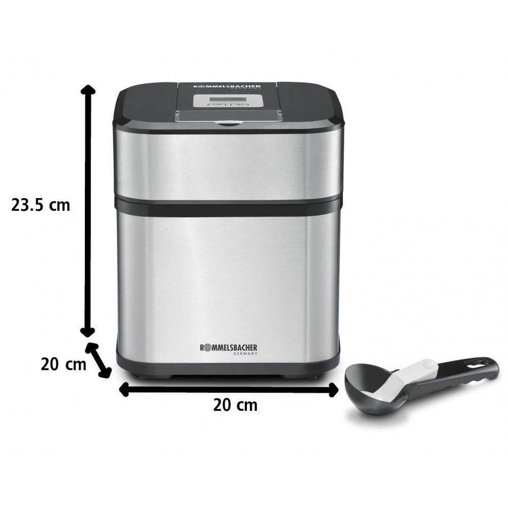 EAN 4001797866004 - Rommelsbacher IM 12 máquina para helados Heladera tradicional 1,5 L Negro, Acero inoxidable imagen 8