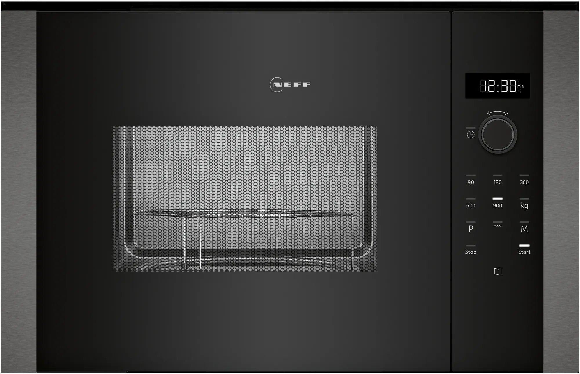 Microondas Neff Hlagd53g0 N50 Con Grill, Bisagras De Puerta A La Izquierda Hlagd53g0 Negro/Gris