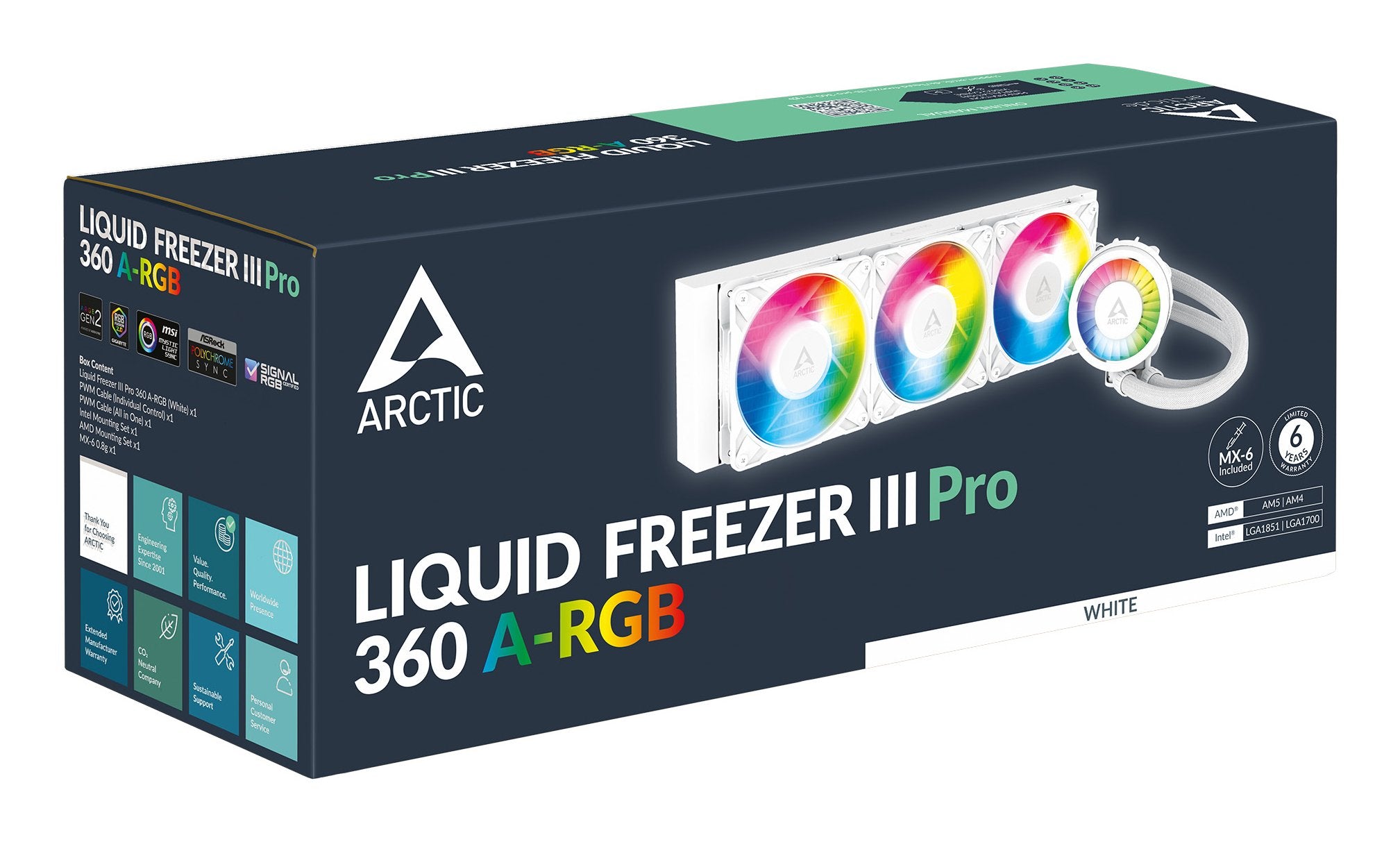 EAN 4895265000263 - ARCTIC Liquid Freezer III Pro 360 A-RGB (White) Procesador Kit de refrigeración líquida 12 cm Blanco 1 pi imagen 6