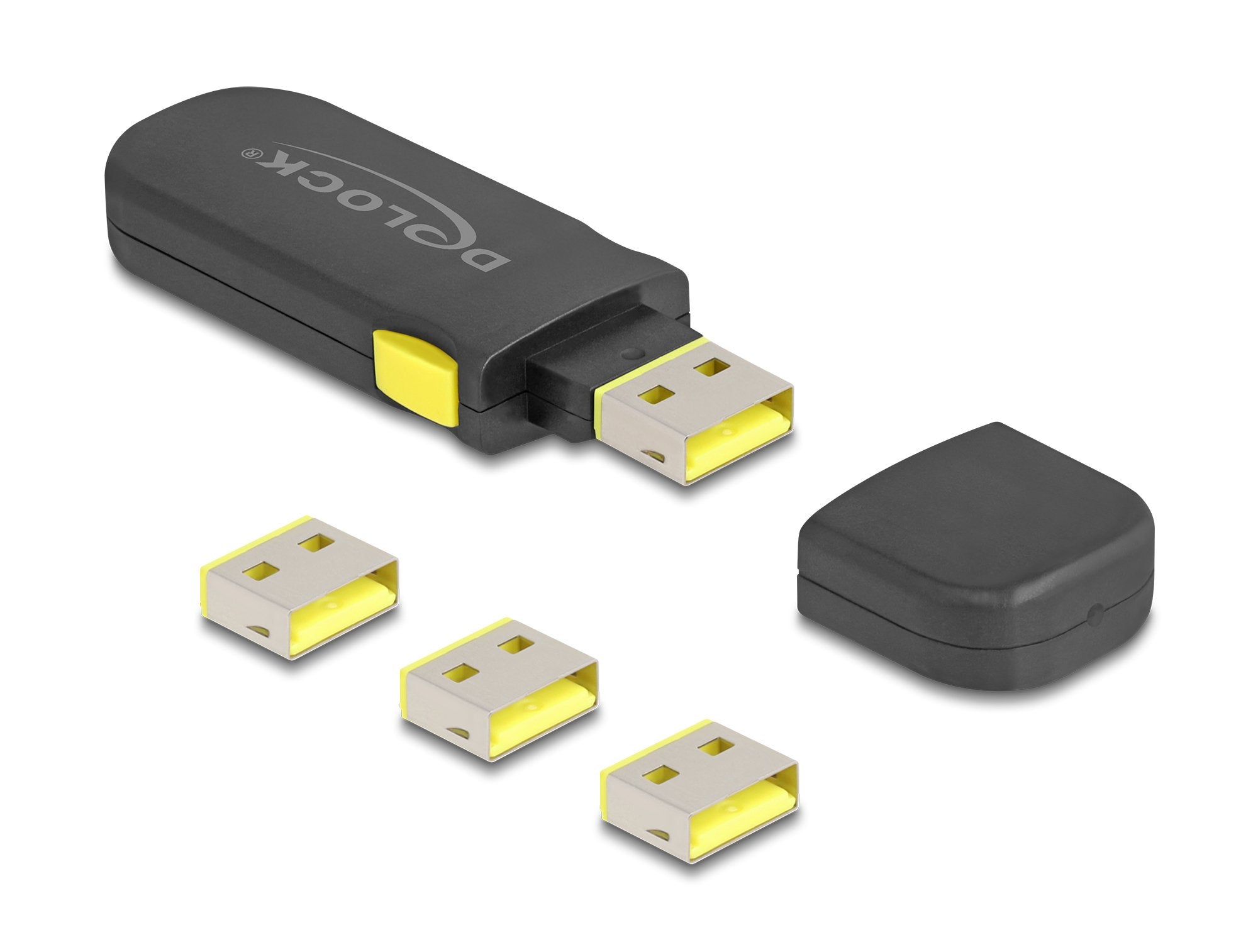 EAN 4043619220311 - DeLOCK 22031 bloqueador de puerto Bloqueador de puerto + clave USB tipo A Negro, Amarillo 1 pieza(s) imagen 1
