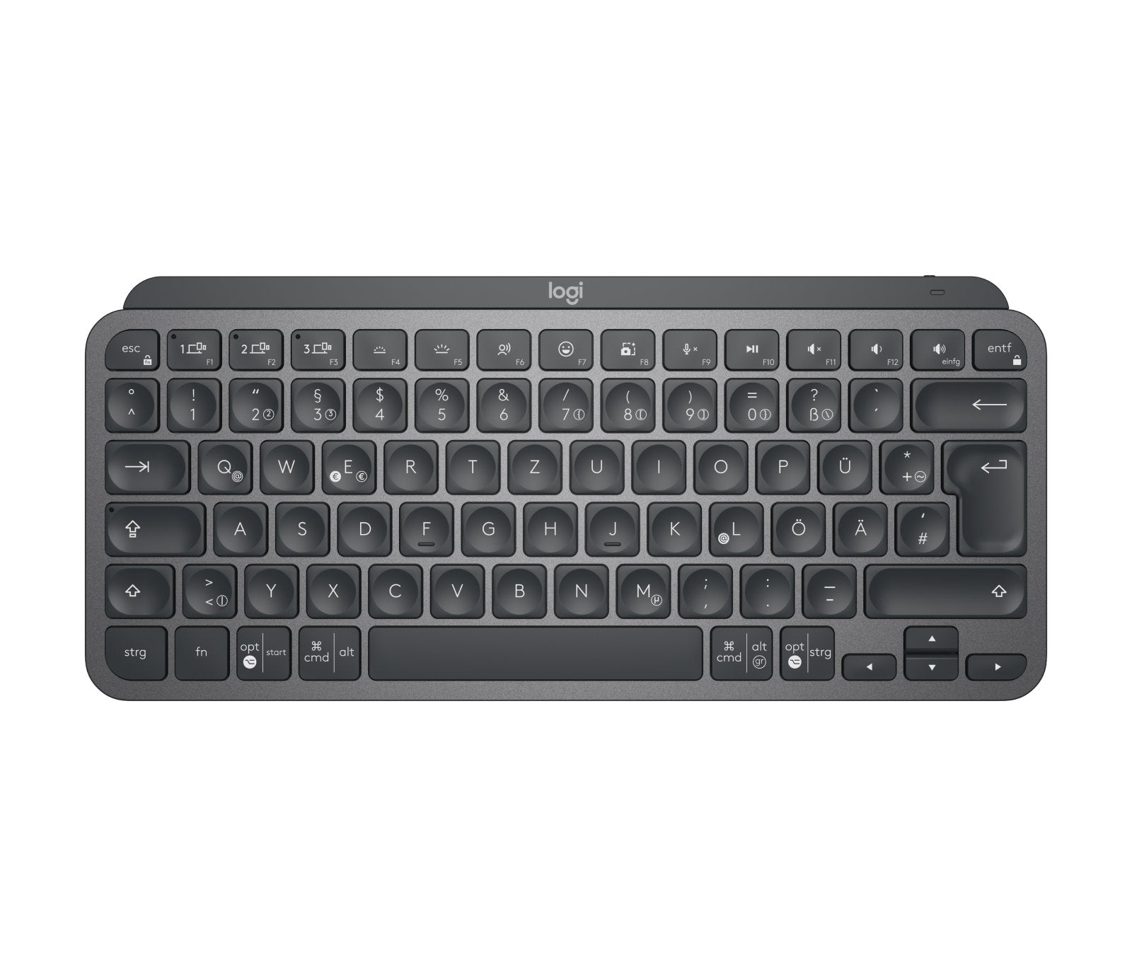 Teclado Alemán Logitech Mx Keys Mini For Business Rf Wireless + Bluetooth Qwertz Grafito