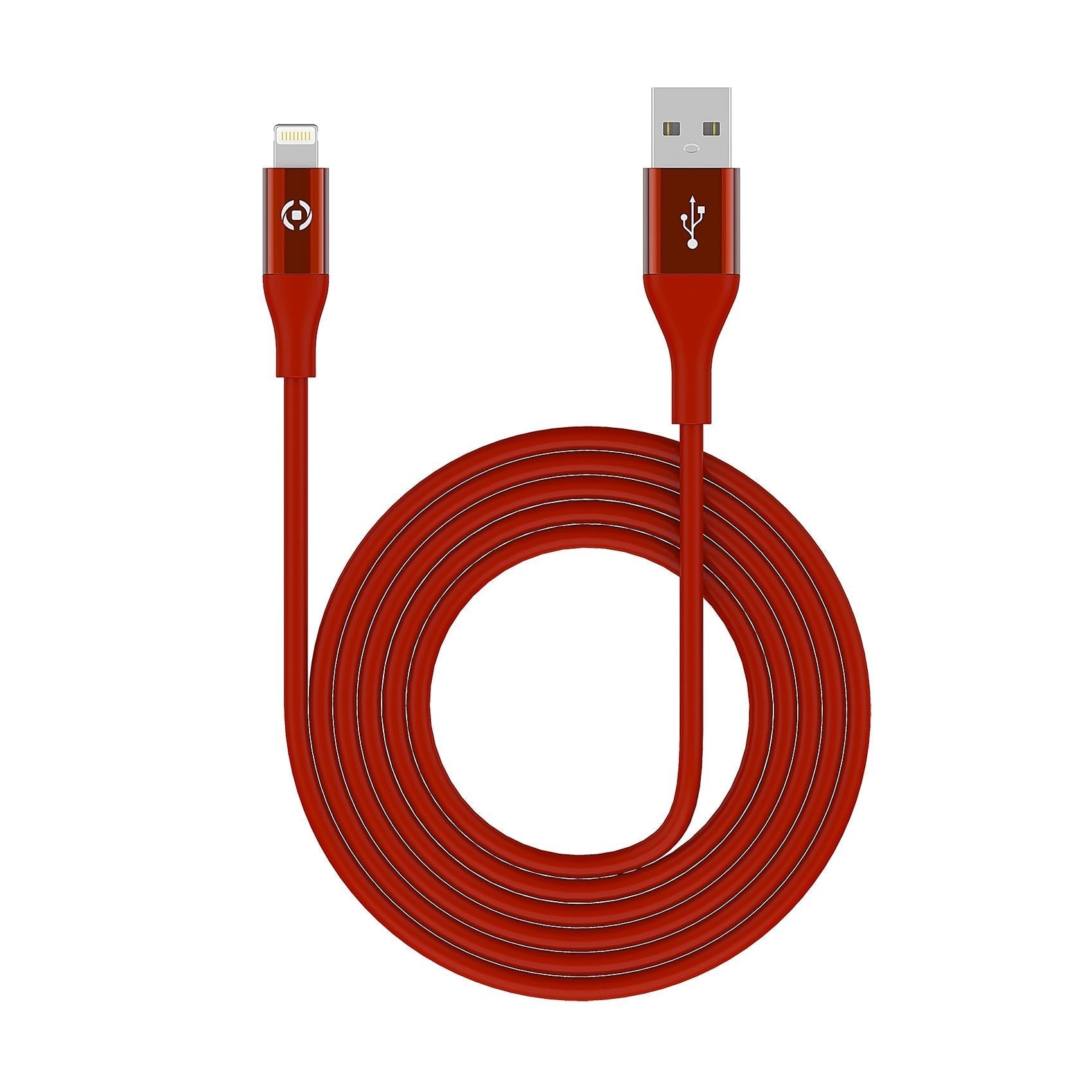 Data Cable Lightning Celly (M.F.I) Usblightcol3mrd 3mt Red