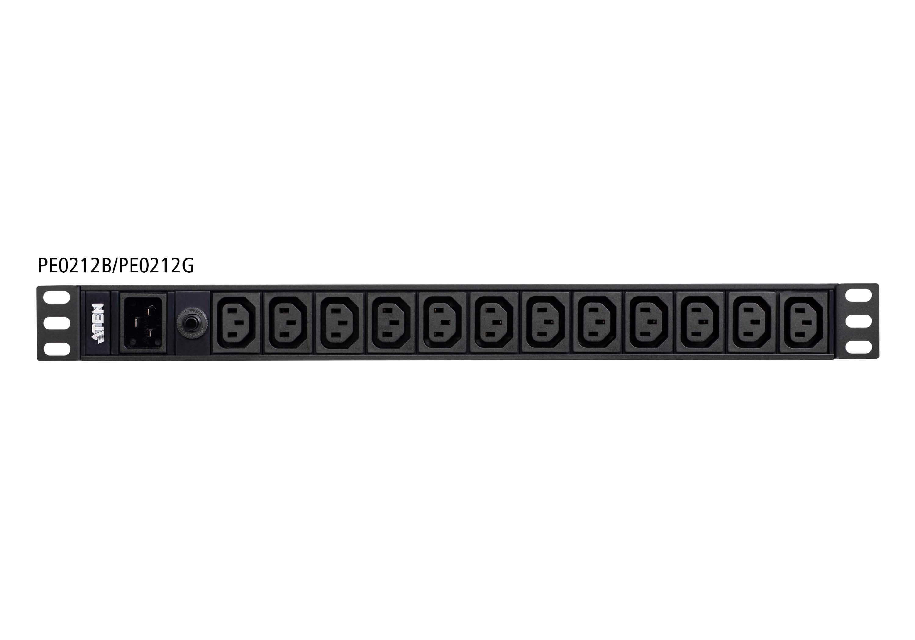 EAN 4719264647215 - ATEN PE0212G unidad de distribución de energía (PDU) 12 salidas AC 1U Negro imagen 2
