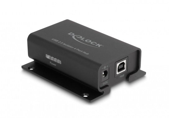 Delock 64226 Concentrador Aislador Usb 2.0 De 4 Puertos Con Aislamiento De 5 Kv Para Líneas De Datos