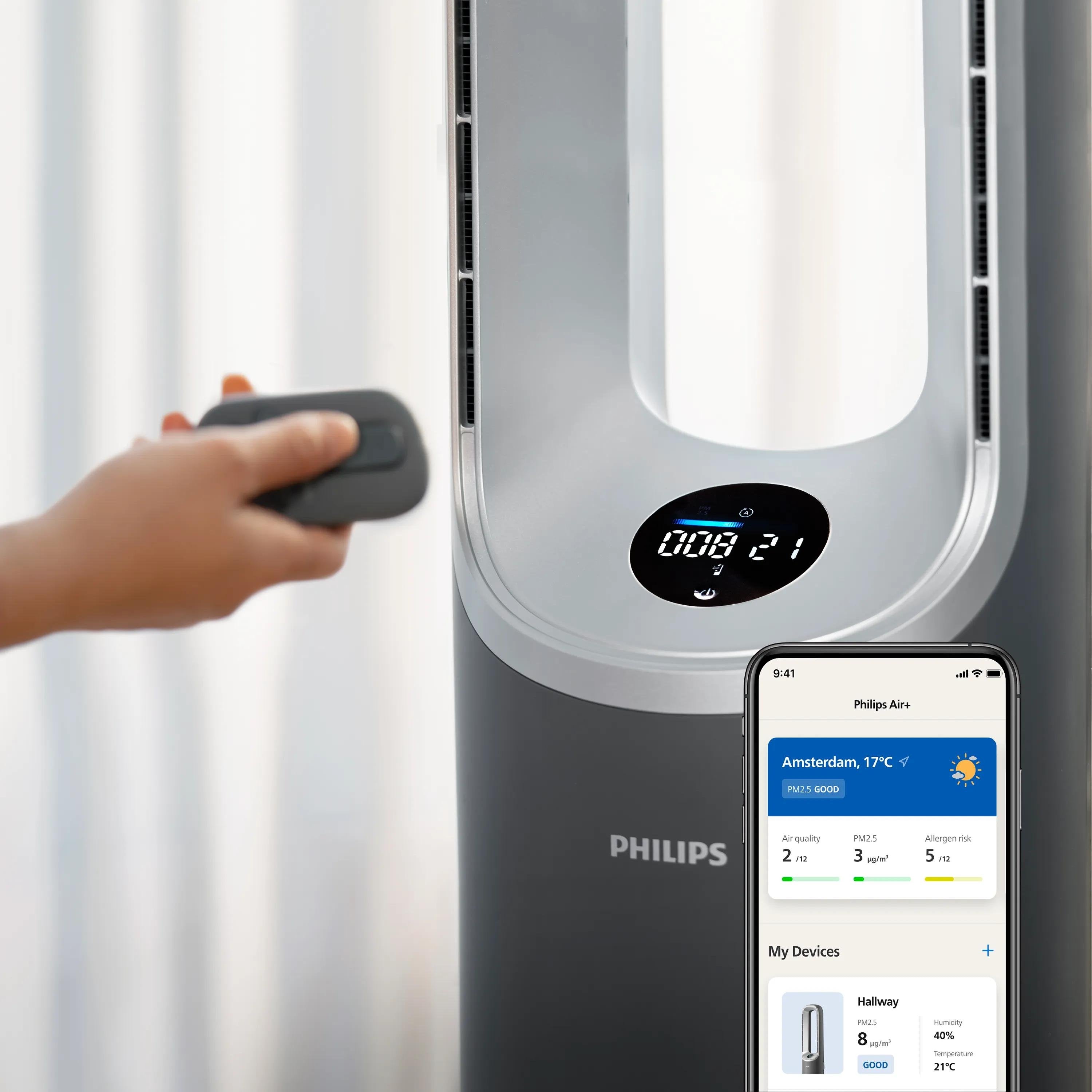 EAN 8720389019418 - Philips AMF870/15 purificador de aire 70 m² 46 dB 2200 W Plata, Gris imagen 9
