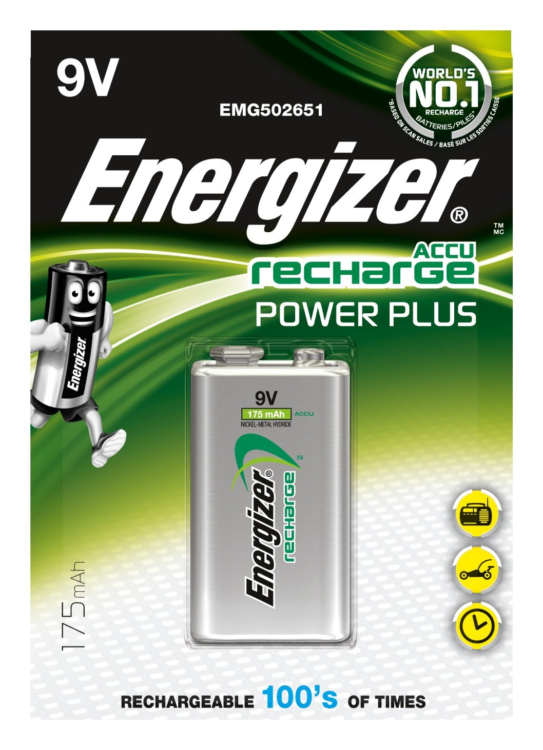 EAN 7638900138771 - Energizer PowerPlus Batería recargable 9V Níquel-metal hidruro (NiMH) imagen 1