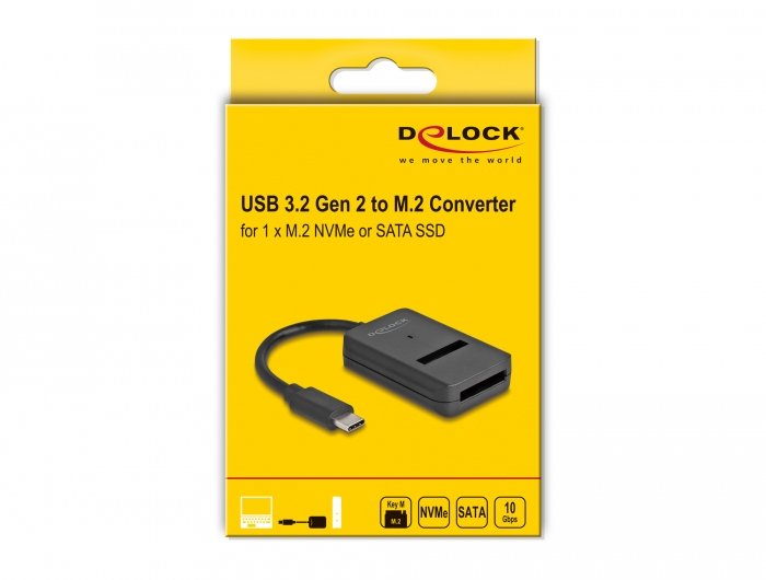 Delock Convertidor Combo Para M.2 Nvme Pcie O Sata Ssd Con Usb Type-C 10 Gbps