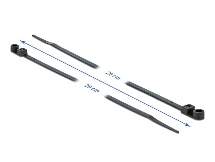 Delock Cablebinder Mit Befestigungsöse L 200 X B 4,8 Mm Schwarz 10 Stück