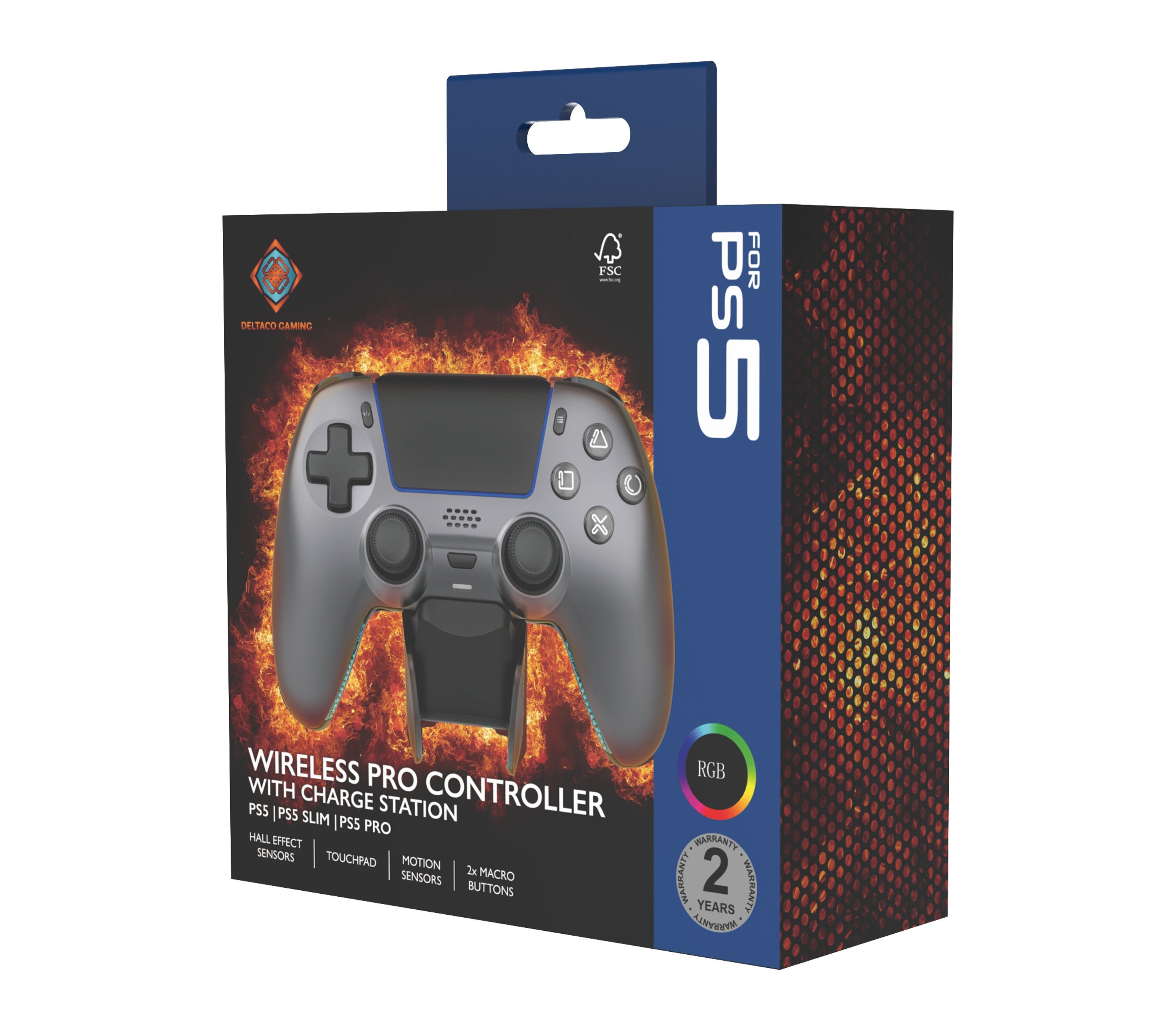 EAN 7333048072498 - Deltaco Gaming GAM-199-STEELGRAY mando y volante Gris, Metálico, Acero Bluetooth/USB Gamepad PlayStation imagen 7