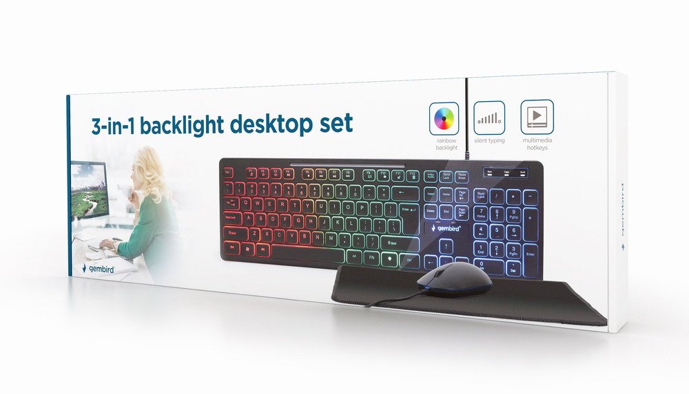 EAN 8716309120470 - Gembird KBS-UML-01 teclado Ratón incluido Hogar USB QWERTY Inglés de EE. UU. Negro imagen 7