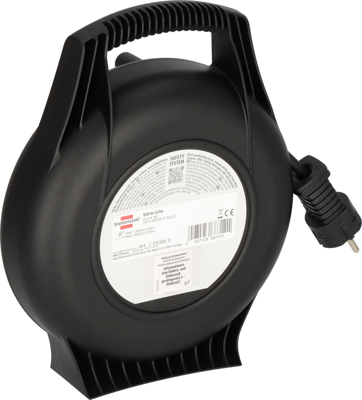 EAN 4007123687121 - Brennenstuhl 1093900 base múltiple 10 m 4 salidas AC Interior Negro imagen 2
