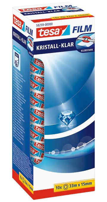 Tesa 58259 - Film Kristall-Transparente 33 M X 15 Mm 10 Rollos