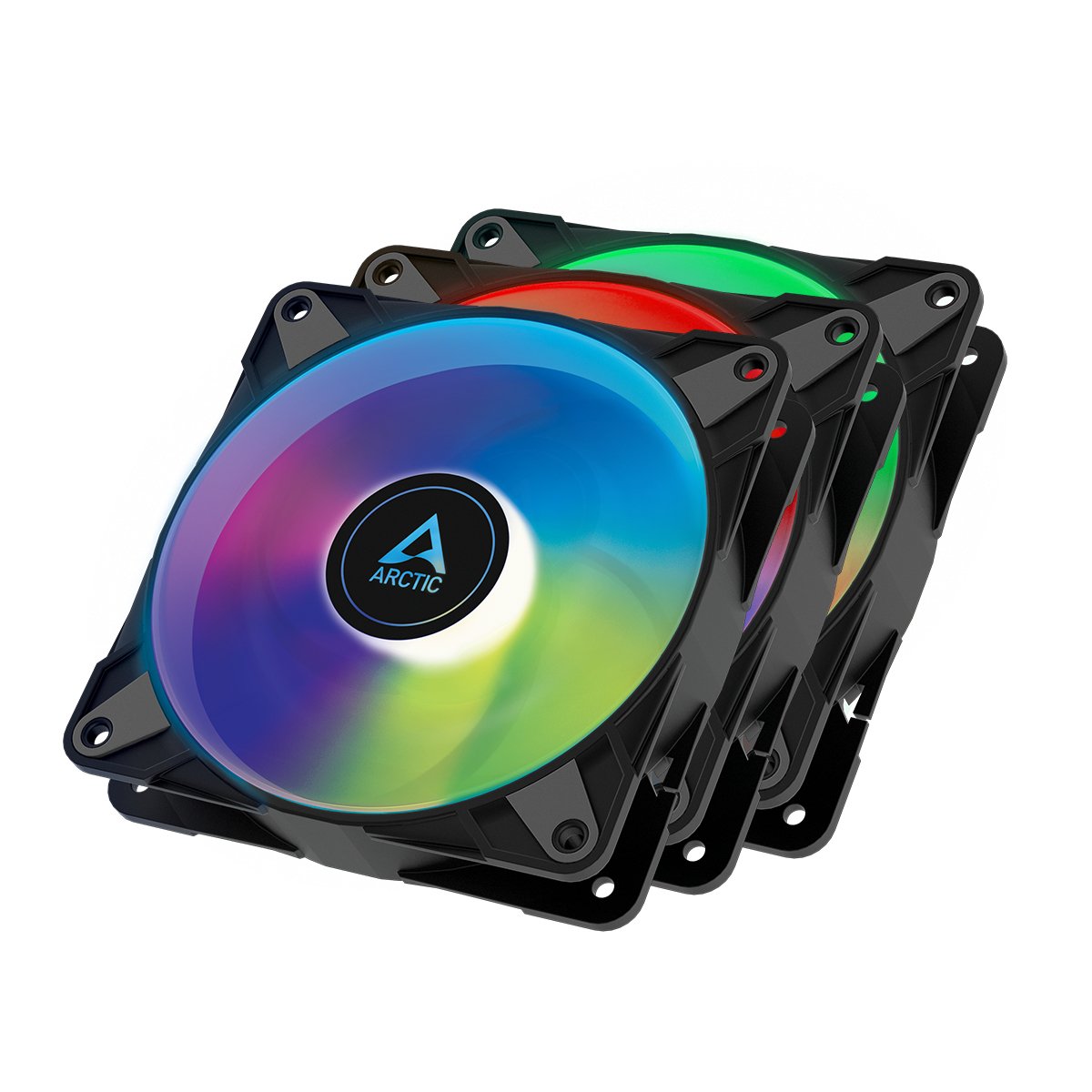 EAN 4895213703246 - ARCTIC P12 PWM PST A-RGB 0dB Carcasa del ordenador Ventilador 12 cm Negro, Blanco 3 pieza(s) imagen 1