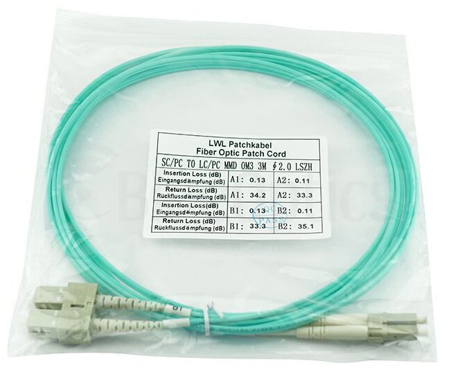 Blueoptics Sfp3132eu2mk Cable De Fibra Optica 2 M Sc Om3 Color Aguamarina
