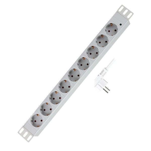 Regleta 9er De Enchufes 19" Pdu Logilink Gris Claro