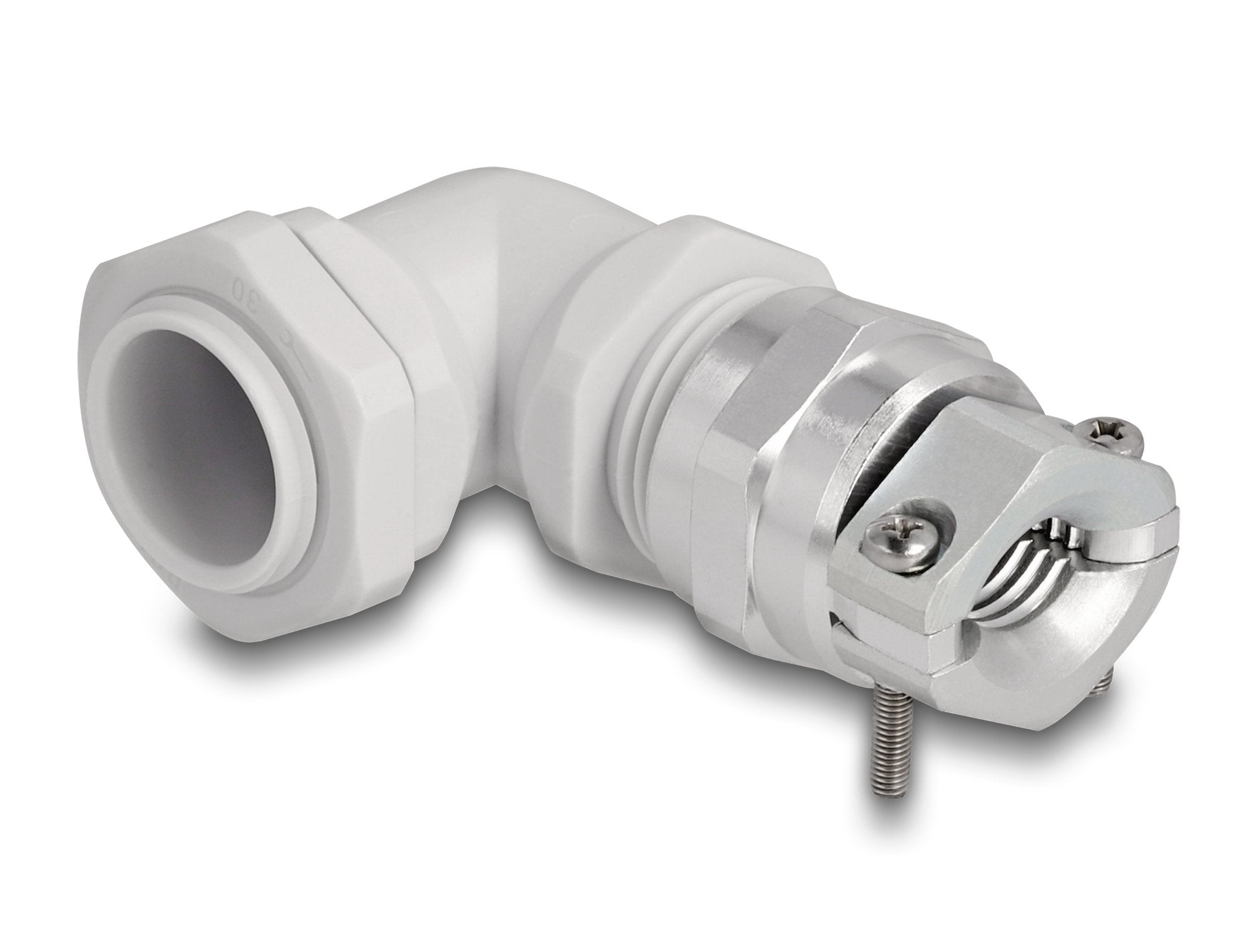 Delock 60598 Prensaestopas Con Alivio De Tensión Y Protección Contra La Flexión Ángulo De 90 ° Pg16 Gris