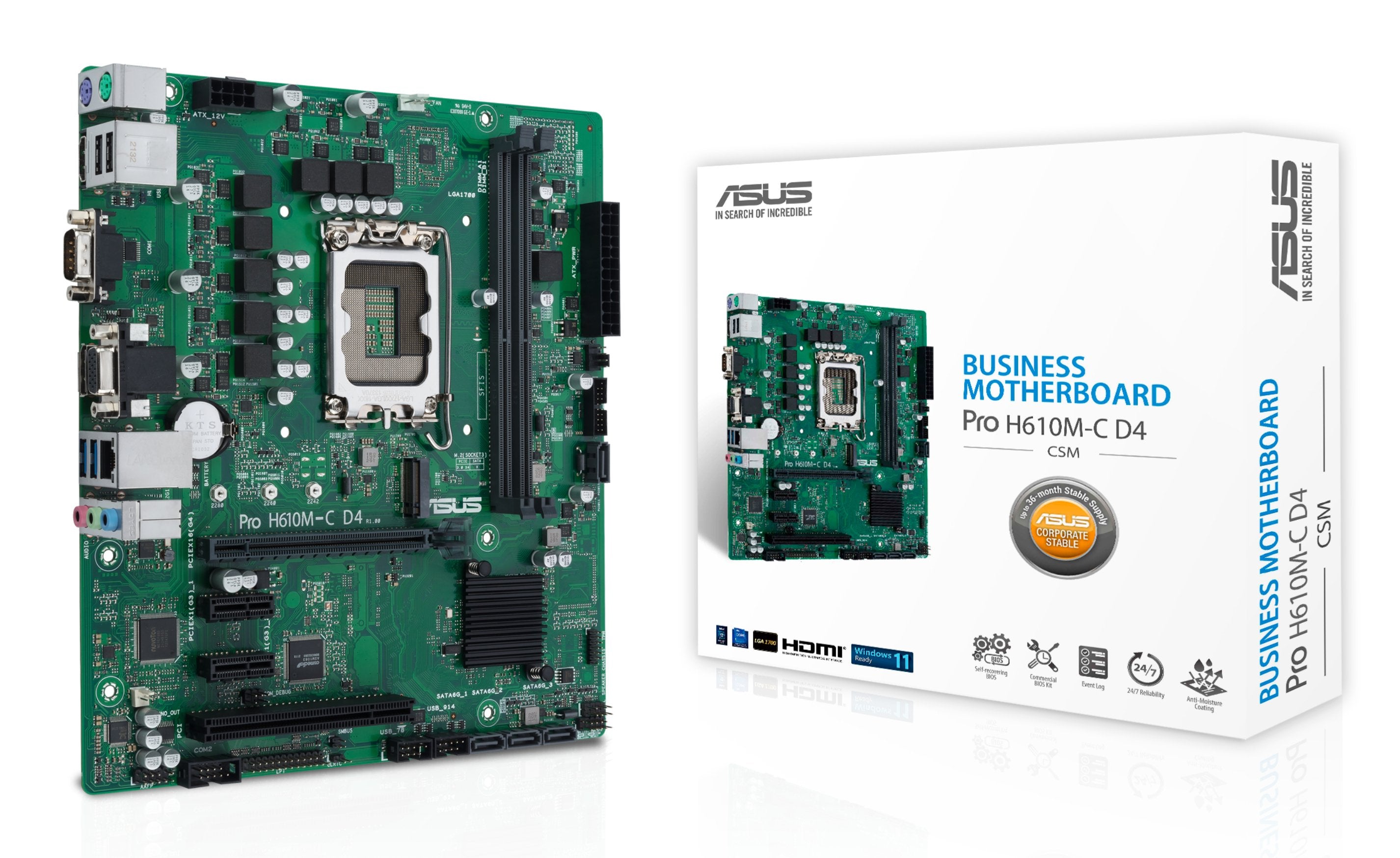 EAN 4711081699132 - ASUS PRO H610M-C D4-CSM Intel H610 LGA 1700 micro ATX imagen 1