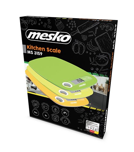 EAN 5902934830393 - Mesko Home MS 3159y Amarillo Encimera Rectángulo Báscula electrónica de cocina imagen 5