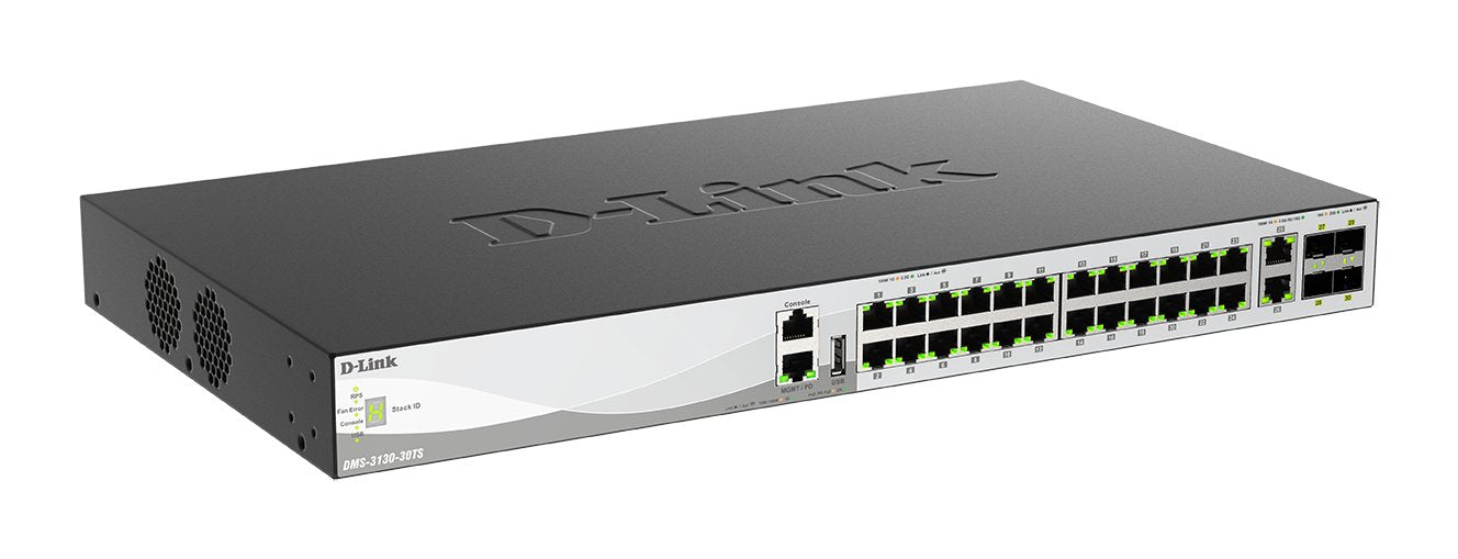 Switch Gestionable D-Link Dms-3130-30ts 24x100/1000/2.5gbase-T / 2x100/1000/2.5g/5g/10gbase-T / 4 Puertos 10g/25g Sfp28