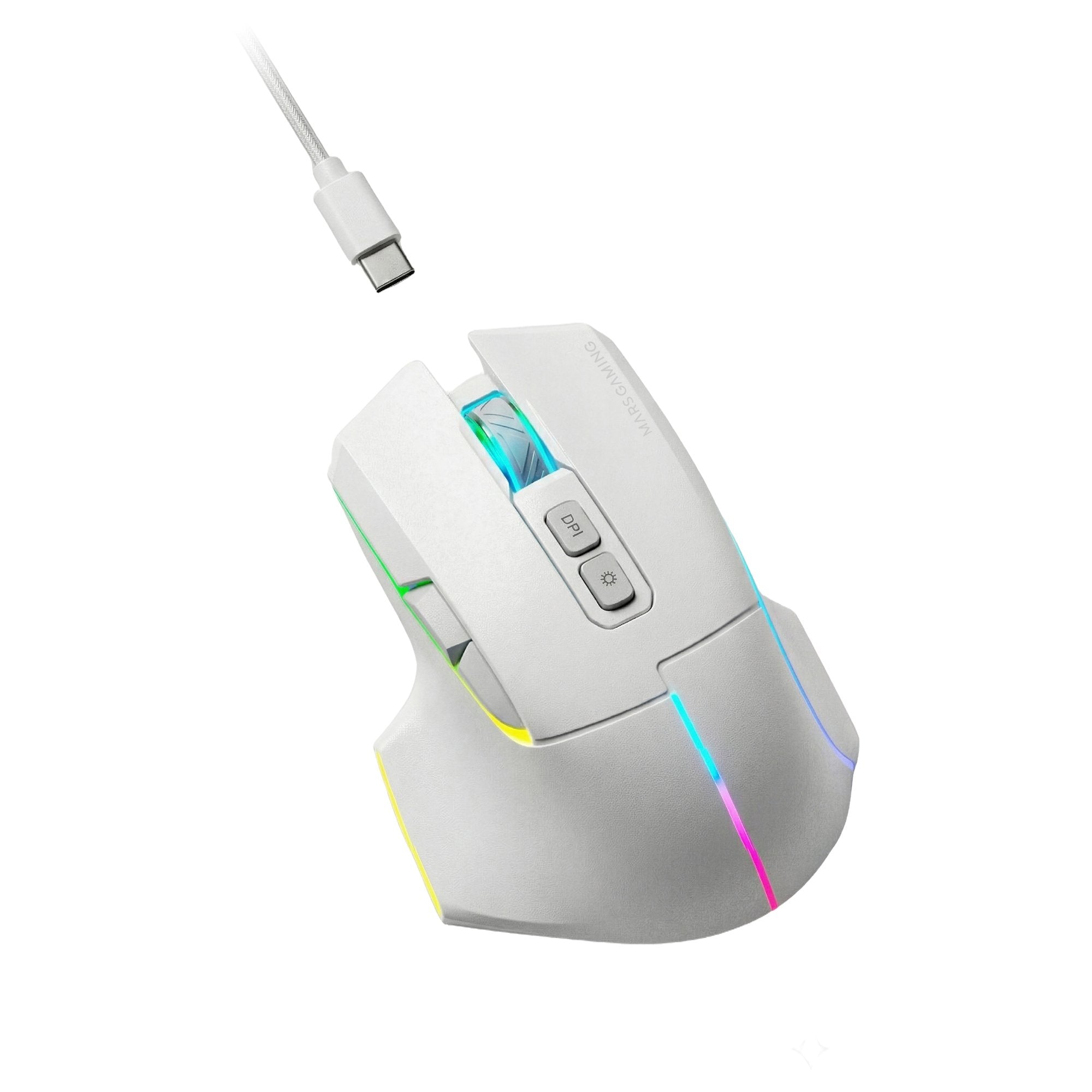 Mouse Mars Gaming Wireless Y Bluetooth Mmw-Vector Tri-Mode 2.4g Ghz Bt 5.4 Usb-C 7 Botones 12000 Dpi
