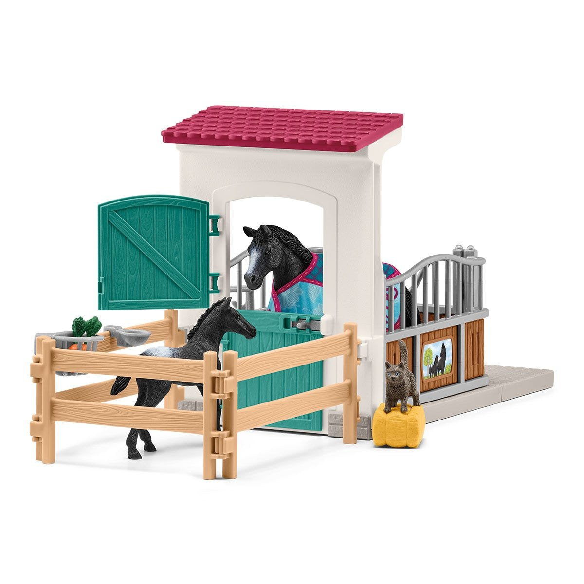 Schleich Horse Club Pferdebox Mit Stute Und Fohlen, Spielfigur 42611