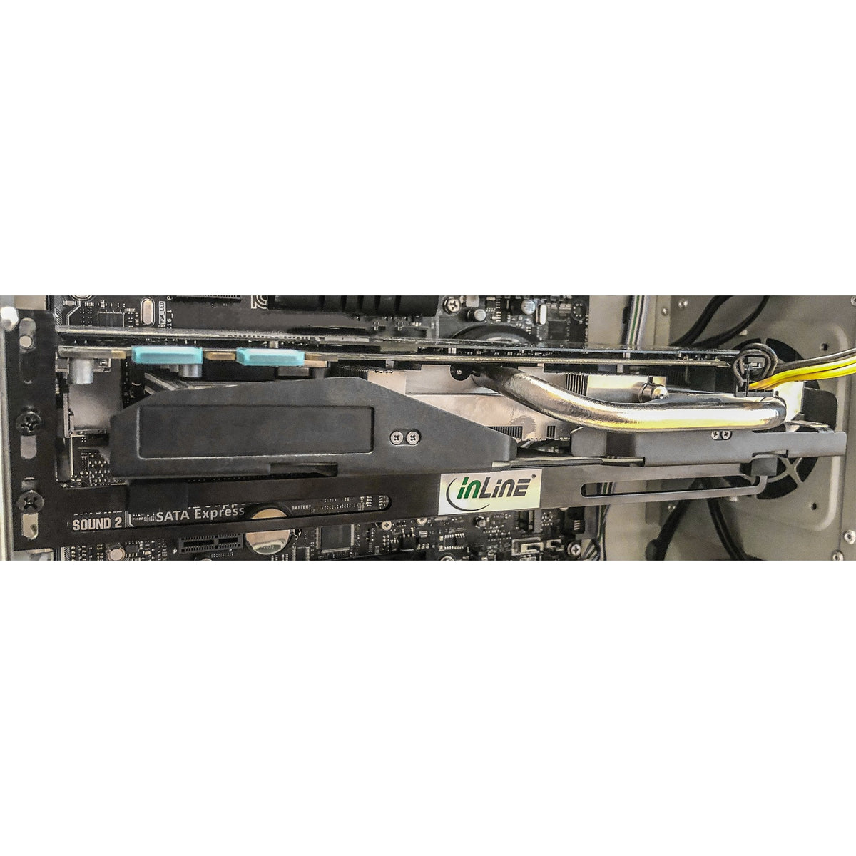 Inline Gpu Soporte De Abrazadera Para Tarjeta Gráfica, Negro