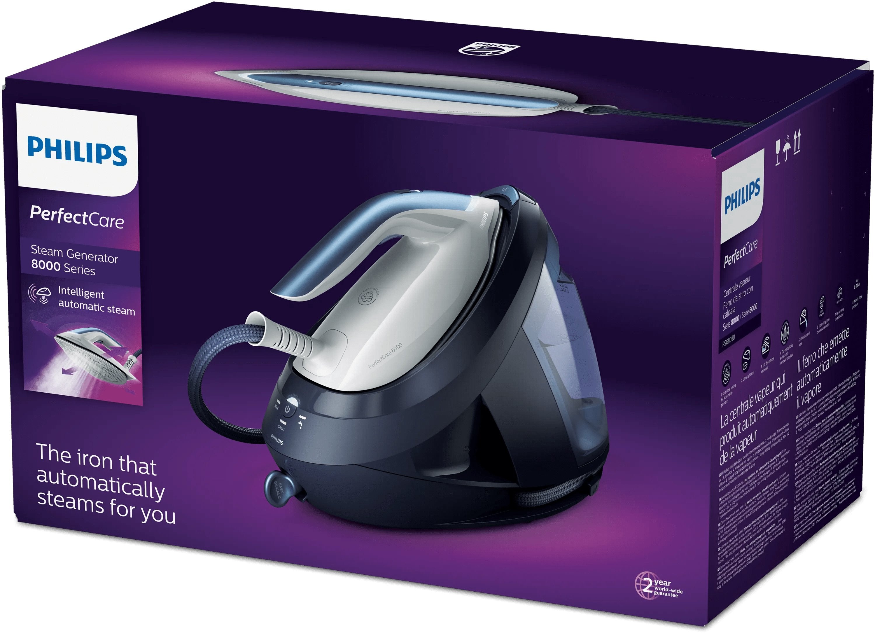 EAN 8720389001024 - Philips PSG8030/20 estación plancha al vapor 2700 W 1,8 L Suela SteamGlide Elite Azul oscuro imagen 4