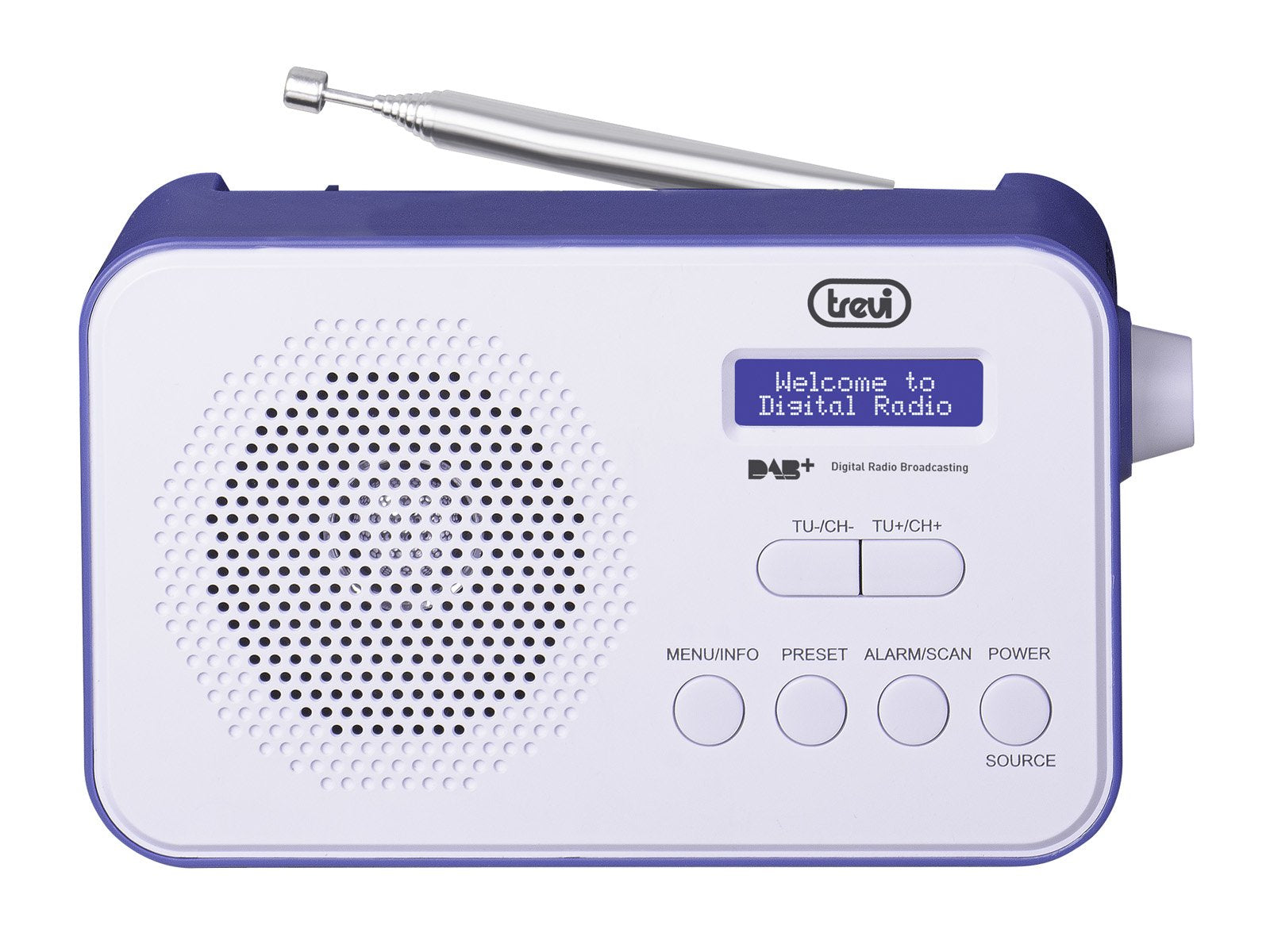 EAN 8011000025421 - Trevi DAB 7F92 R Portátil Digital Azul, Blanco imagen 2