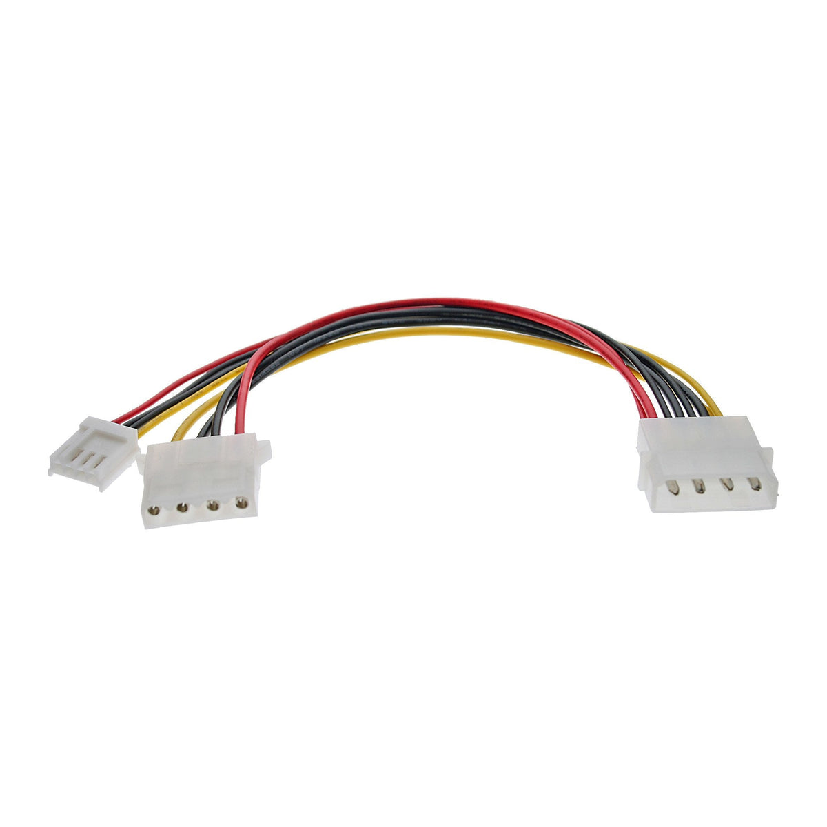 Cable Y De Alimentación Interna Inline 1 Molex De 5,25" A 1 Molex De 5,25" + 1 Disquete De 3,5"