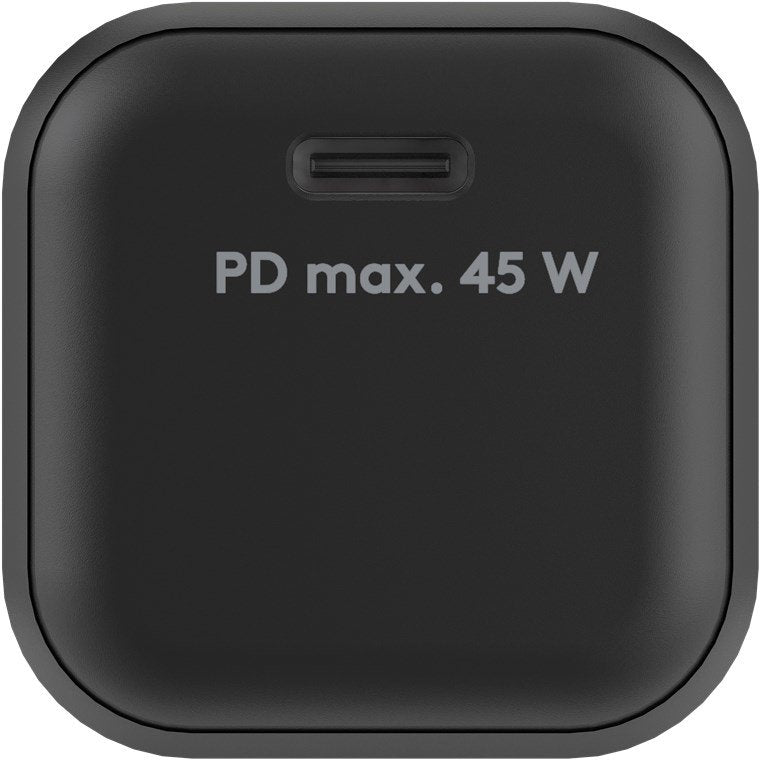 Cargador 45w Usb 1 Puert. Usb-C Negro Gan Pd Salida Lateral Tamaño Nano Goobay