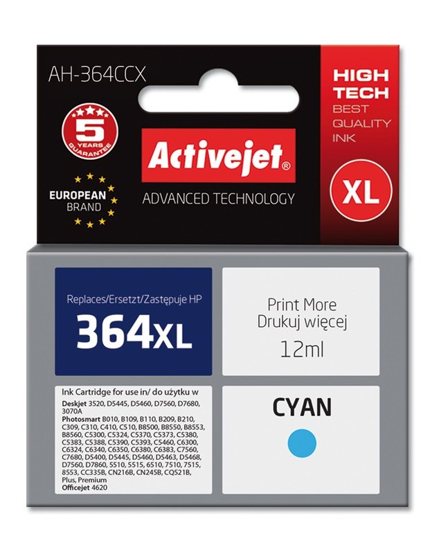 EAN 5901452157012 - Activejet AH-364CCX cartucho de tinta 1 pieza(s) Compatible Alto rendimiento (XL) Cian imagen 2