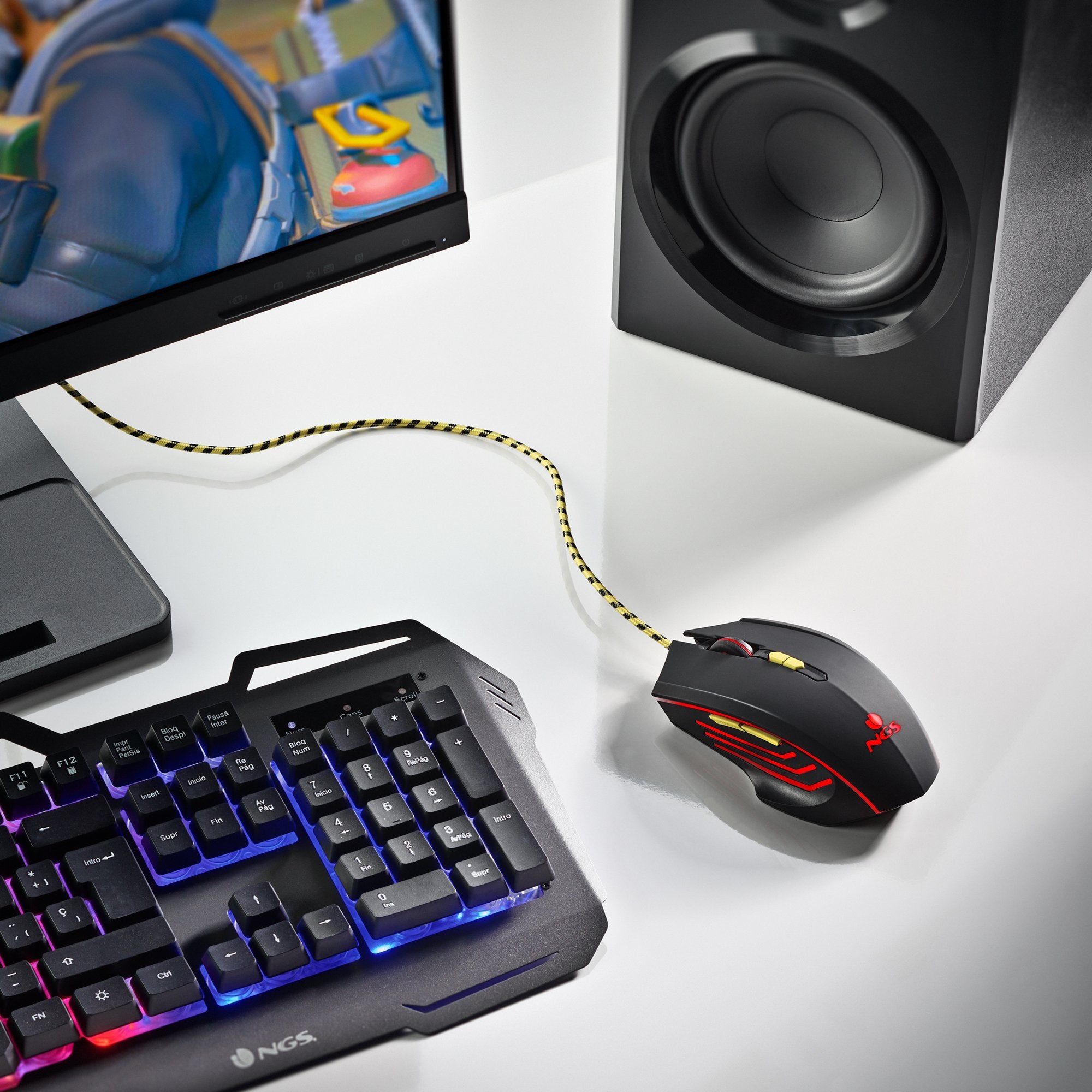 EAN 8435430621198 - NGS GMX-123 ratón Juego Ambidextro USB tipo A Óptico 3200 DPI imagen 5