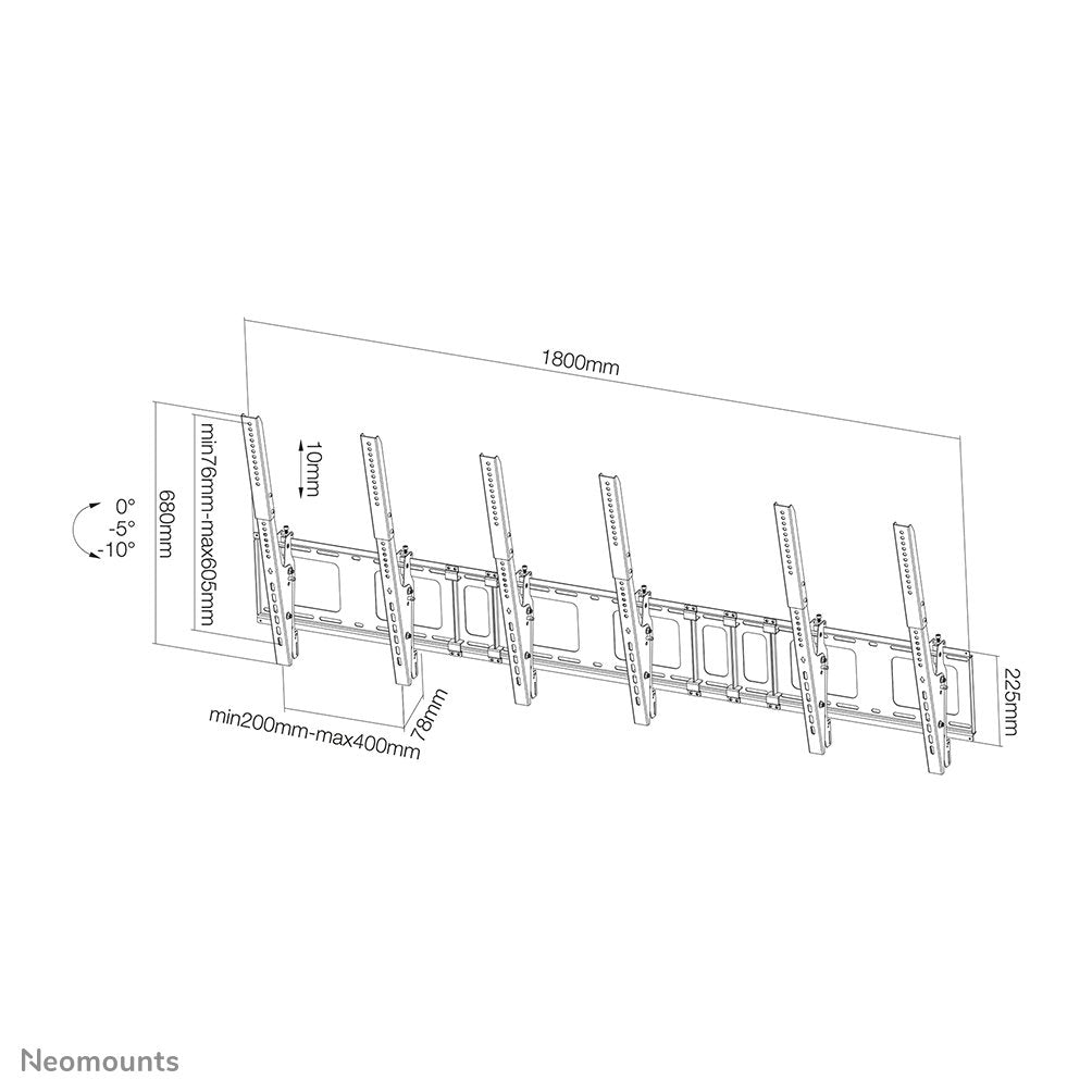 EAN 8717371447342 - Neomounts NS-WMB300PBLACK soporte para pantalla de señalización 132,1 cm (52") Negro imagen 7