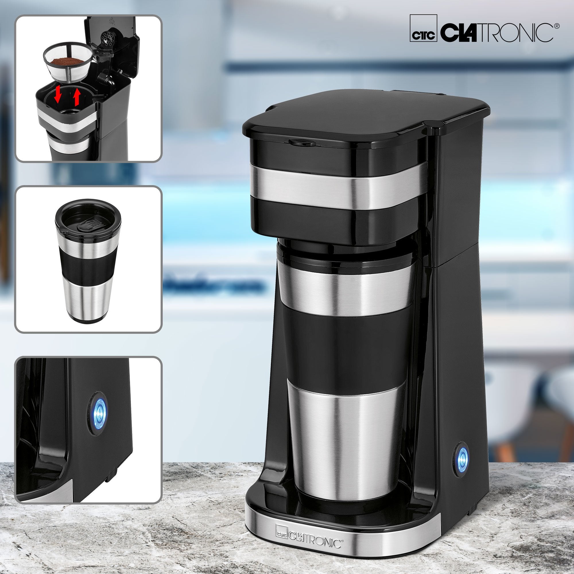 EAN 4006160638813 - Clatronic KA 3733 Totalmente automática Cafetera de filtro 0,4 L imagen 4