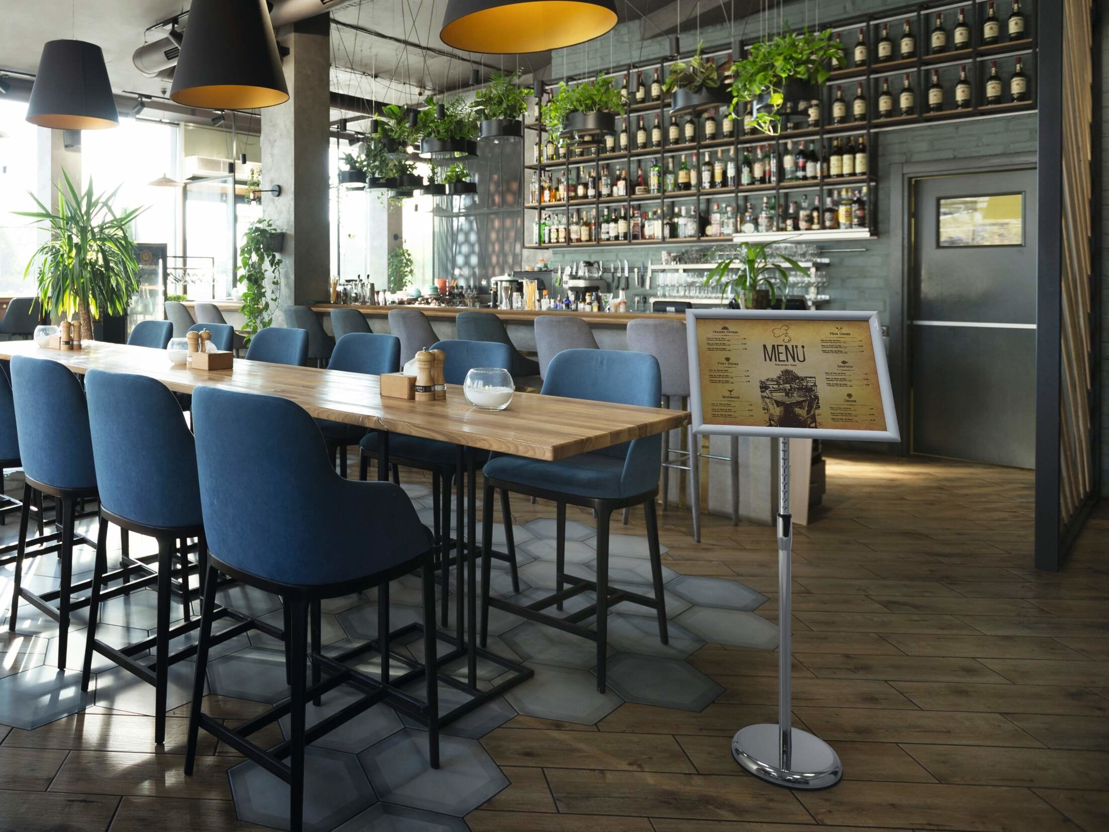 Soporte De Suelo Durable Info Marco De Aluminio A3 Plateado