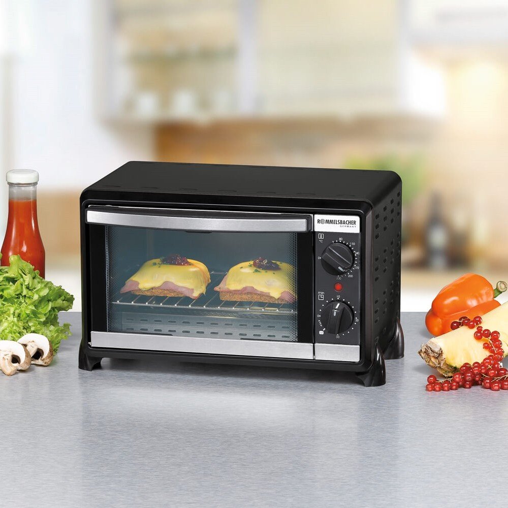Horno Eléctrico Rommelsbacher Bg950 10 L 950 W Negro, Mini Horno Negro, Horno Eléctrico, 10 L, 950 W, 10 L, 950 W, 80 - 230 °C, Minorista